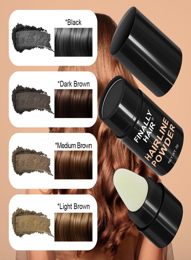 Finally Hair Compact Size Finally Hair Hairline Powder, Root Touch Up. Gray Away, Color Your Part, Fill In Your Beard, Make Beautiful Eyebrows (Light Brown) - Image 2